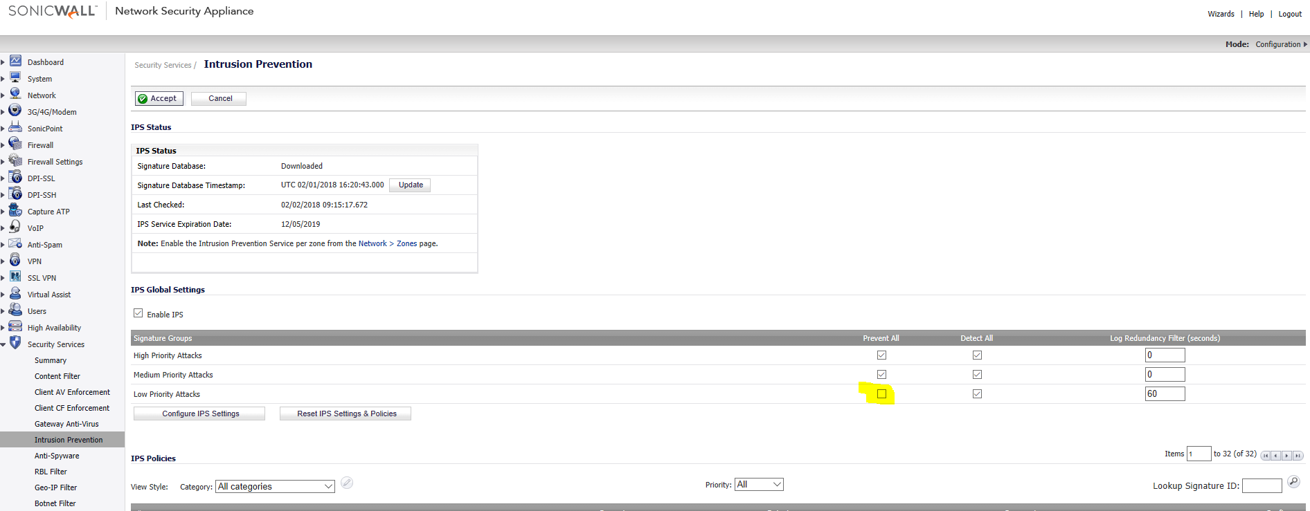 Configuring Anti-Spyware Global Settings