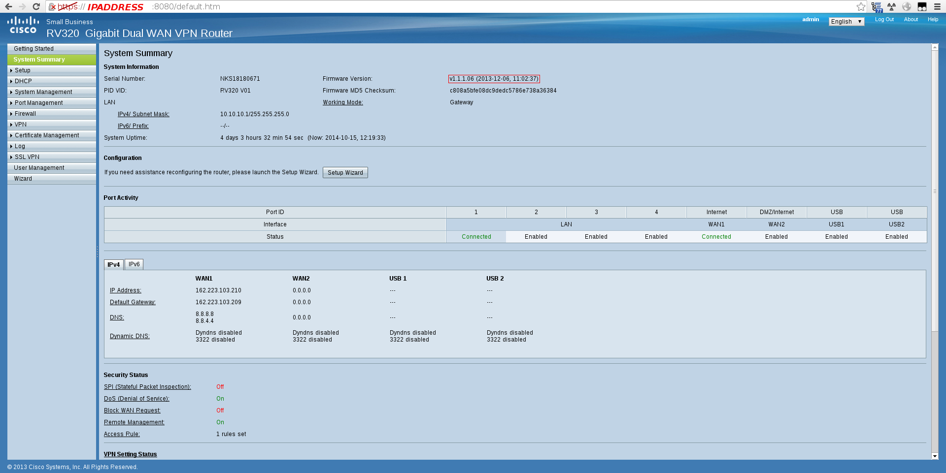 Cisco Firmware Version Check